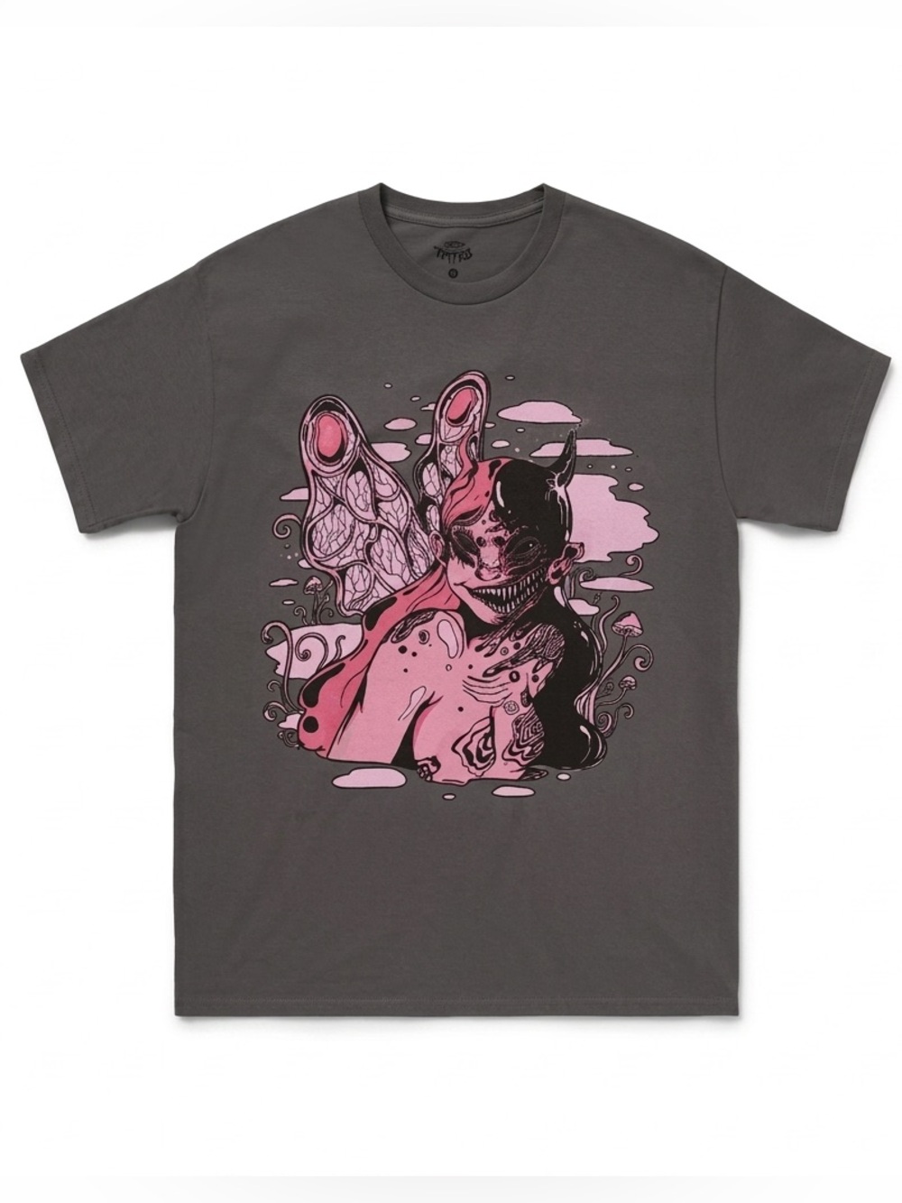 Melanie Martinez Portals Short-Sleeve Tee in Charcoal with Pink Graphic Size M
